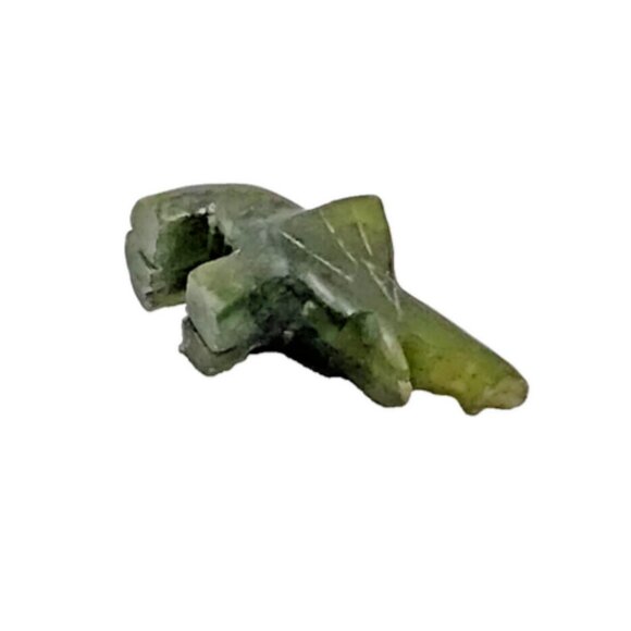 Vintage Mini Carved Green Jade Elephant Figurine Trunk Up Prosperity 1"x.75" - Picture 5 of 5